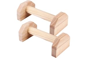 WOWLELA 1 paire de poignées en bois pour pompes - Barre de support pour pompes - Barre de pompes pour l'entraînement musculaire et la musculation - Planche de pompes en bois pour fitness, gymnastique, aérobic