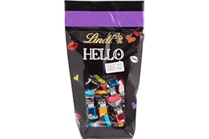‎LINDT Lindt Hello Mini Stick Mix Beutel, 4 Sorten gefüllte Alpenvollmilch, Geschenk, Schokolade, 600 g