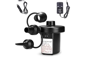 VONAIR Electric Air Pump,Portable Quick-Fill Air Pump with 3 Nozzles,110V AC/12V DC,Perfect Inflator/Deflator PumpsOutdoor Camping,Inflatable Cushions,Air Mattress Beds,Boats,Swimming Ring