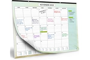 Calendrier Mural 2023 2024 par SmartPanda - Calendrier de Bureau Mensuel - Juillet 2023 à Décembre 2024 – 33 cm x 43 cm
