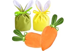 YJSDDNTY Borsa Coniglietto Pasquale, Sacchetti Pasquali per Carota, Coniglietto Borsa di Regalo Caramelle Biscotto Sacchetti Animali Forma Orecchio, Regalo di Pasqua Decorazioni