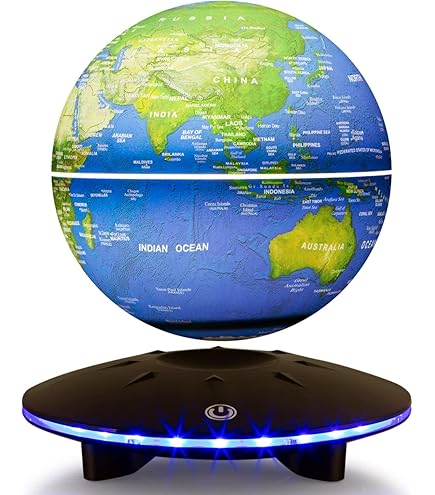Schwebender Globus – 6 Zoll Magnet-Levitation Weltkugel Mit LED-Beleuchtung (weißes Licht), Dreht Sich Geräuschlos, Ideal Als Deko & Geschenk