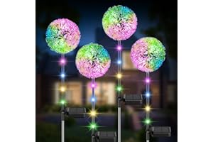 ‎KAGOLING KagoLing Solarleuchten Garten, Solarlampen für Außen Garten 4 Stück Gartendeko, Wetterfest Löwenzahn Farbwechsel LED Lampe Garten Solar für Weihnachtsdeko, Halloween deko outdoor, Balkon, Terrasse