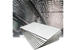 ANBOO 10Pcs 5mm Car Sound Deadener Deadening Mat, 5mm Foam Van Soundproofing Mat, Self-Adhesive Car Heat Shield Mat for Car Trunk, Door, Floor and Ceiling