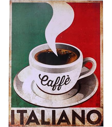 KUSTOM ART Quadro In Legno Paris Coffee - Stampa Nostalgica 23x23 Cm | Arredo Parete Per Soggiorno E Cucina | Regalo Originale
