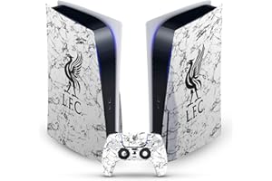 Head Case Designs Officially Licensed Liverpool Football Club Black Liver Bird Marble Art Vinyl Faceplate Gaming Skin Decal Compatible With Sony PlayStation 5 PS5 Disc Console & DualSense Controller