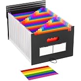 Zencantorous A4 Expanding File Folders | 25 Pockets, Portable Accordion Document Sorter, Document Sorter, Accordion Folder, O