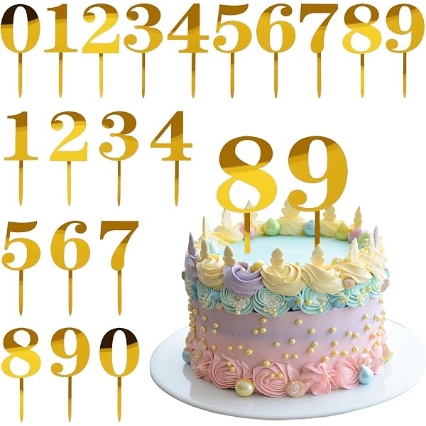 Decorazione Per Torta "Happy Birthday" In Acrilico Oro, 14x10 Cm, Riutilizzabile E Lavabile