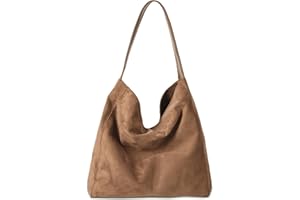Gluckstar Borsa a Spalla Donna in Suede Finto Borsetta Scamosciata Hobo Tote Pelle Shopper Tracolla Elegante, Retro e Raffinata per Lavoro, Ufficio, Università, Viaggi e Tempo Libero