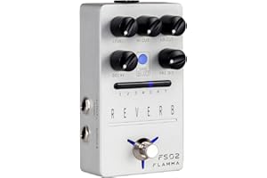 FLAMMA FS02 Reverb Pedal Stereo Guitar Effects with 7 Storable Preset Slots 7 Reverb Effects Room Hall Church Cave Plate Spring Mod True Bypass Trail On