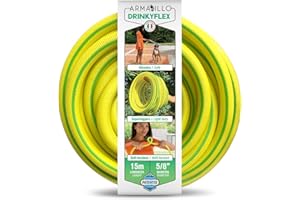 Idroeasy Armadillo Drinky Flex 15 Metri, Tubo da Giardino,Tubo Acqua Giardino Atossico Super Leggero, Canna Irrigazione Anti Nodo e Anti Torsione Made in Italy