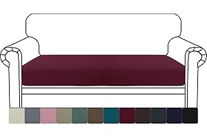 YSTELLAA Copriseduta Divano Elasticizzato, Copricuscino Divano Universale, Fodera Cuscino Seduta Antiscivolo, Lavabile, Super Morbido, 2 Posti, Rosso