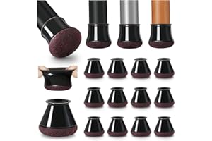 YOZON 20 pezzi Gommini per Sedie Rotondi Con feltrini aggiornato ispessito, Coprigambe per sedie, Protezioni per Gambe di Sedie Mobili per Pavimenti in Legno（nero,diametro 20.1-30mm)