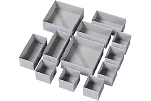 Lifewit 12 Pack Drawer Organiser for Baby Clothes, Collapisble Fabric Chest of Draw Dividers Nursery Closet, Dresser, Bedroom, Foldable Cube Boxes, Pants, Underwear Organization