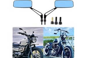 BREDUXSER 8mm 10mm Motorrad Rechteck Rückspiegel Wing Seitenspiegel Für Cruiser Scooter Chopper Touring Bobber Street Bike Cafe Racer ATV