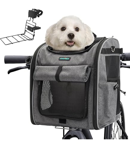 Cestino Per Bici Per Cani In Vimini – Porta Animali E Oggetti 36x25x22 Cm, Con Borsa A Corda E Fissaggio Al Manubrio, Senza Attrezzi