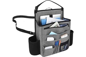 Luxja Organizzatore per Sedili Auto, Organizzatore Sedile Posteriore, Organizer Auto Sedile Anterior Borsa con Custodia per Laptop e Tablet, Grigio