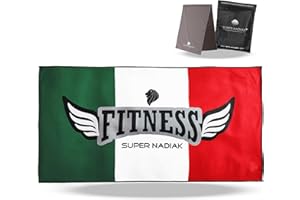 super NADIAK Asciugamano Palestra in Microfibra Ultra Assorbente Telo Sportivo per Fitness, Sala Pesi, Yoga - Uomo/Donna - Rapida Asciugatura - Design Moderno (50x100 cm)