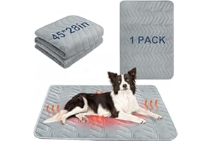 BEAUTYZOO Self Warming Cat Bed Mat, Self Heating Dog Pad for Indoor Outdoor Pet House, Heated Thermal Warmer Cat Blanket for Kitten Puppy Washable Non-Slip Chew Proof, 1 Pack 28 x 45 Inches Light Grey