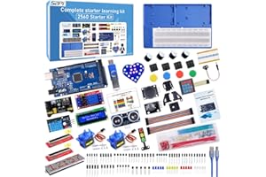 GeeekPi Mega 2560 Ultimate Starter Kit, Compatible with Arduino IDE, Complete Electronics Project Kit with Tutorial, Include Mega 2560 Microcontroller Board and Many Electronic Accessories