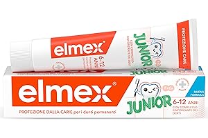 Elmex - Dentifricio Junior 75ml (Consegna in 48 Ore), Dentifricio per i Denti Permanenti dei bambini, Protezione contro la Carie dei Bambini, Formula Avanzata per Bambini
