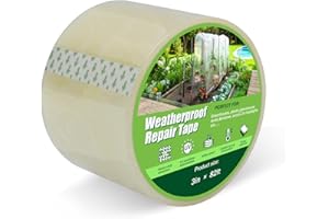Baiyouli Polytunnel Repair Tape Clear Waterproof Greenhouse Repair Tape, Outdoor Polyethylene Plastic Film Tape for Gardening Farming (3in x 82ft)