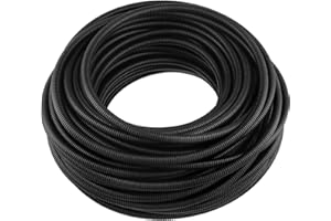 ZEONHEI 50m Corrugated Tube, ID 10mm x OD 13mm Flexible Loom Wire Tube Cable Management Conduit, Protective Hose Sleeve for Cars Trunking