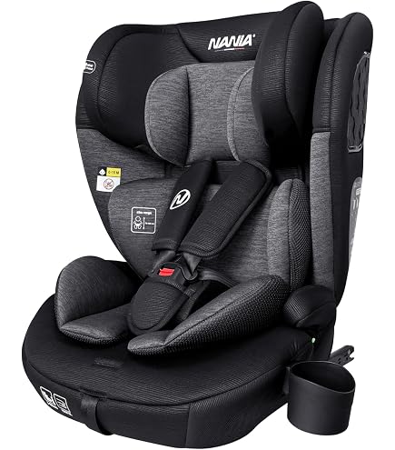 Siège Auto Enfant Nania Rio I-Size 76-150 Cm - Groupe 1/2/3 (9-36 Kg), Harnais 5 Points, Appui-tête Ajustable, Fixation Ceinture