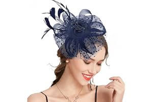Takmor Fascinators for Women, Fascinator Wedding Hats for Women Ladies Girls Ascot Hats Race Hats Fascinator Clip Headband Mesh Feather for Tea Party