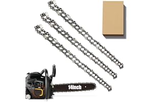 CHAMSUREUK 3 Pack Chainsaw Chain for 14 Inch (35cm) Bar, 3/8" LP 52 Drive Links 0.050" Gauge, Replacement Chain fits for Husqvarna, Hyundai, Einhell, McCulloch, Ryobi and More (91P052X3) and Other Chainsaws