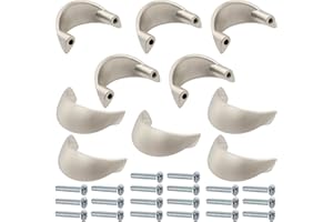 Aerzetix - C41386 - Set di 10 maniglie per mobili interasse 32mm - porte armadio cassetto design interno arredamento cucina soggiorno - in metallo - finitura satinato