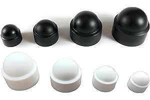 JLB PLASTICS UK Plastic Dome Nut Protection Cap Covers (M6, 20 Pack, White)