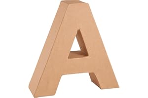 Glorex 6 2029 101 - Papp - Buchstabe A, Buchstabe aus brauner Pappe, ca. 17,5 X 5,5 cm groß, zum bemalen und bekleben, für Serviettentechnik und Décopatch, ideal als Dekoration