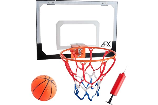 Panier de basket et son panneau avec ballon AFX (anneau de 23 cm)