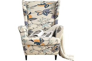 MINGPINHUIUS Wingback Chair Cover Sofa Slipcover - Stretch Polyester Wingback Armchair Covers Super Soft Furniture Protector Couch for Living Room Machine Washable/Skid Resistance