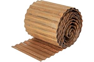 Nicoman Metal Garden Edging Border - Heavy Duty Galvanised Steel Lawn Edging, Flexible DIY Landscape Border for Trees, Flower Beds, and Plants (Rust, 6"x20FT)