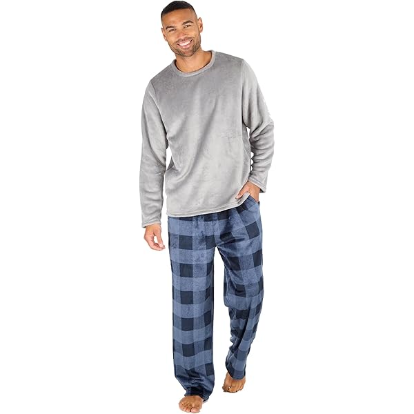 Pyjama Enfant Flanelle 100% Coton - Haut à Boutons Et Pantalon à Carreaux - Taille élastique, Doux Et Chaud - Parfait Pour L'hiver