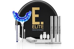 ABSOLUTE CARE TEETH WHITENING Elite Professional LED Teeth Whitening Kit - Sensitivity Free Enamel Safe - Non Peroxide & Vegan - Dentist Formula - Fast Tooth Whitening - 3 x Teeth Whitening Gel - Up to 6 Shade Teeth Whitener
