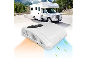 Aspligo DC 12V-Klimaanlage 8800BTU Elektrisches Parken Dach RV 12V Wechselstrom Einheit für LKW Wohnmobil Anhänger Elektrischer Scrollkompressor Kraftstoffsparend nur Kühlung