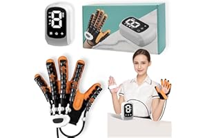 BRONINI Hand-Rehabilitations-Roboterhandschuh, 4. Generation, Usb-Aufladbar, 4 Modi & 9 Stärkestufen Zur Schlaganfall-Erholung Bei Hemiplegie, (Linke Hand, Größe L)
