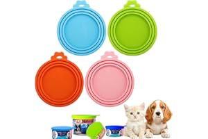 BPTZYLN 4 Pcs Silicone Can Lids for Tins,Tin Can Covers Lidsing Tin Lids For Dog Food Cans Covers for Tins,Lid For TinCans Suitable for Pet Food Storage (Four Colors) ﻿