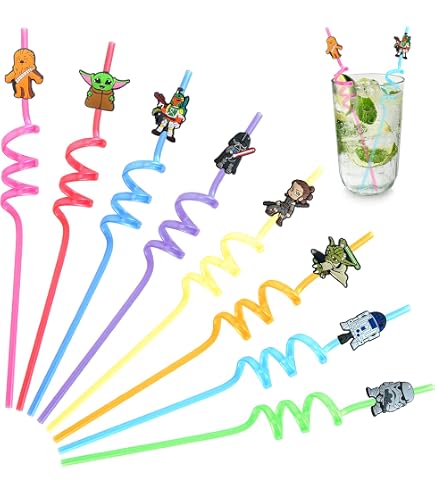 Cannucce Calcio, 16 Pezzi Cannucce Calcio per Bambini con 2 Spazzola di Paglia, Cannucce Riutilizzabili, Colorate Cannucce Plastica Riccia Decorazione