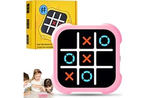 QUIXION Tic Tac Toe Bolt Game, Electronic Tic-Tac Toe Game, Noughts And Crosses Games, Xo Chess Classic Board Games, 3-In-1 Handheld Puzzle Gam-e Console, Portable Travel Game-s Fidgets Toy For Kids Adults