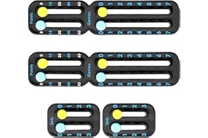 UIHRLM 2PCS Tennis Score Keeper, Portable Tennis Racquet Score with Adhesive Strips, Lightweight Mini Ball Paddle Scorekeeper Score Board Counter for Enthusiast Professional Trainer (Black)