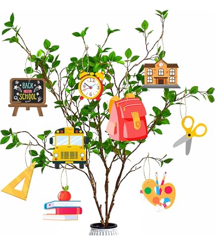 Lot De 9 Décorations Suspendues Pour Arbre De Rentrée | Cartes Avec Cordons Pour écoliers | Fille, Garçon - 3