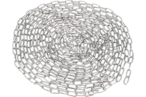 sourcing map Stainless Steel 304 Hardened Proof Coil Chain 5m Length 1.2mm Thickness Zinc Plated