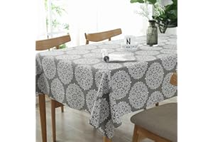 Aeici Table Cloth Square 90x90 Small Grey Table Cloth Outdoor Tablecloth Linen Washable Fabric Dust-Proof