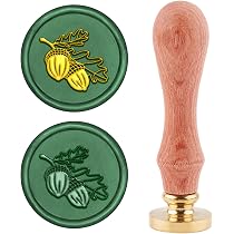 Craspire Wachs-Siegel-Stempel Weihnachtsbaum Mond - 25mm Messingkopf Mit Holzgriff