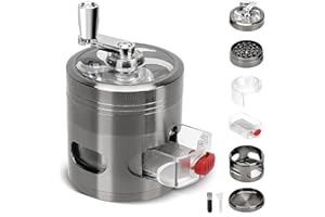 CORPOWER Grinder Metalico, Aleación de Zinc Grinder, Grinder con Tapa Magnética, Grinder Lavable, Molinillo Especias para Moler Hierbas y Especias, Gris Oscuro