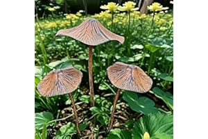 JACKANNA Pilze Deko Herbst Deko Outdoor Draußen Gartenstecker Rost Pilz, Gartendekoration Plugin Metall Wetterfest, Pilz-gartenornamente, Rasendekoration, Erdspieß für Blumenbeet(3 Stück)